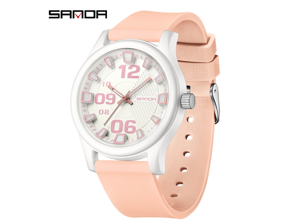 Reloj De Cuarzo Estilo Coreano Para Estudiantes (rosa Flor De Cerezo), Esfera 3d Creativa, Resistente Al Agua.