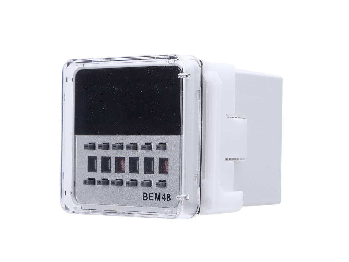 Relé De Tiempo Digital Led De 0,1 S A 99 H. Compatible Con Retardo Cíclico, Reinicio Y Pausa. 1 Na, 1 Nc. Montaje En Panel O Riel Din De 35 Mm.