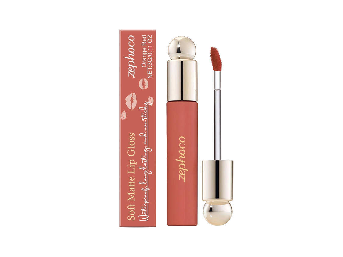 Brillo labial rojo anaranjado claro