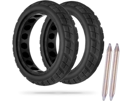 Paquete de 2 neumáticos sólidos huecos de 8,5 pulgadas para scooter eléctrico Xiaomi M365 con palanca Negro