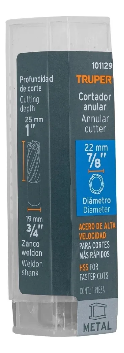 Fresa Anular 7/8 X 1 Truper 101129vayotoy