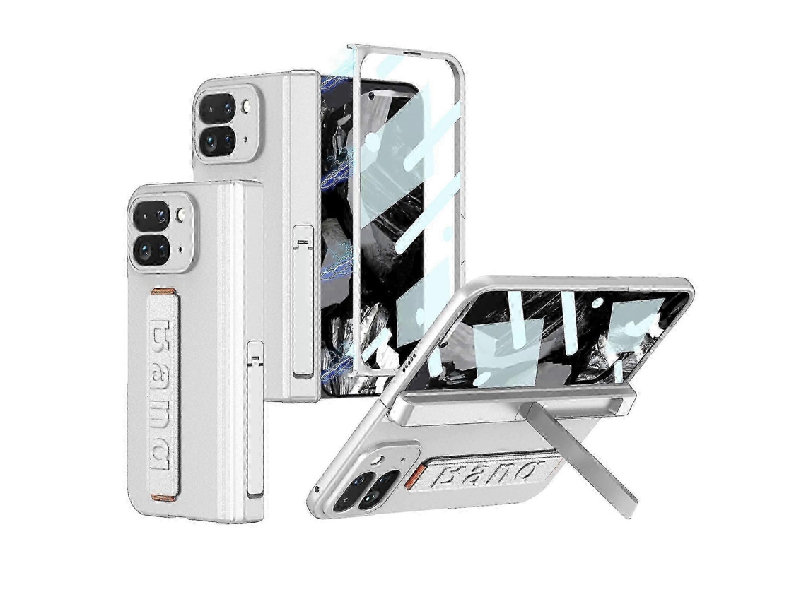 25-26 For Google Pixel Fold 2 S-pen Slot Case With Strap, Magnetic Z Fold 2 Case With Kickstand, Luxury Pc Frame Slim Shockproof Cover With Scree