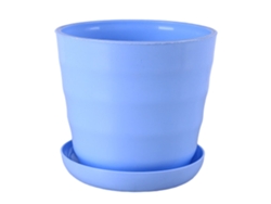 Maceta redonda flexible moderna con bandeja extraíble para jardinería, oficina y balcón.
