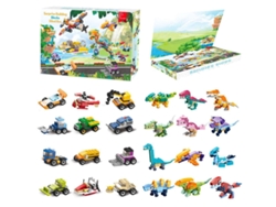 Calendario de Adviento de Coches de Juguete y Dinosaurios Calendario Navideño 2026 Multicolor Aeuzwr