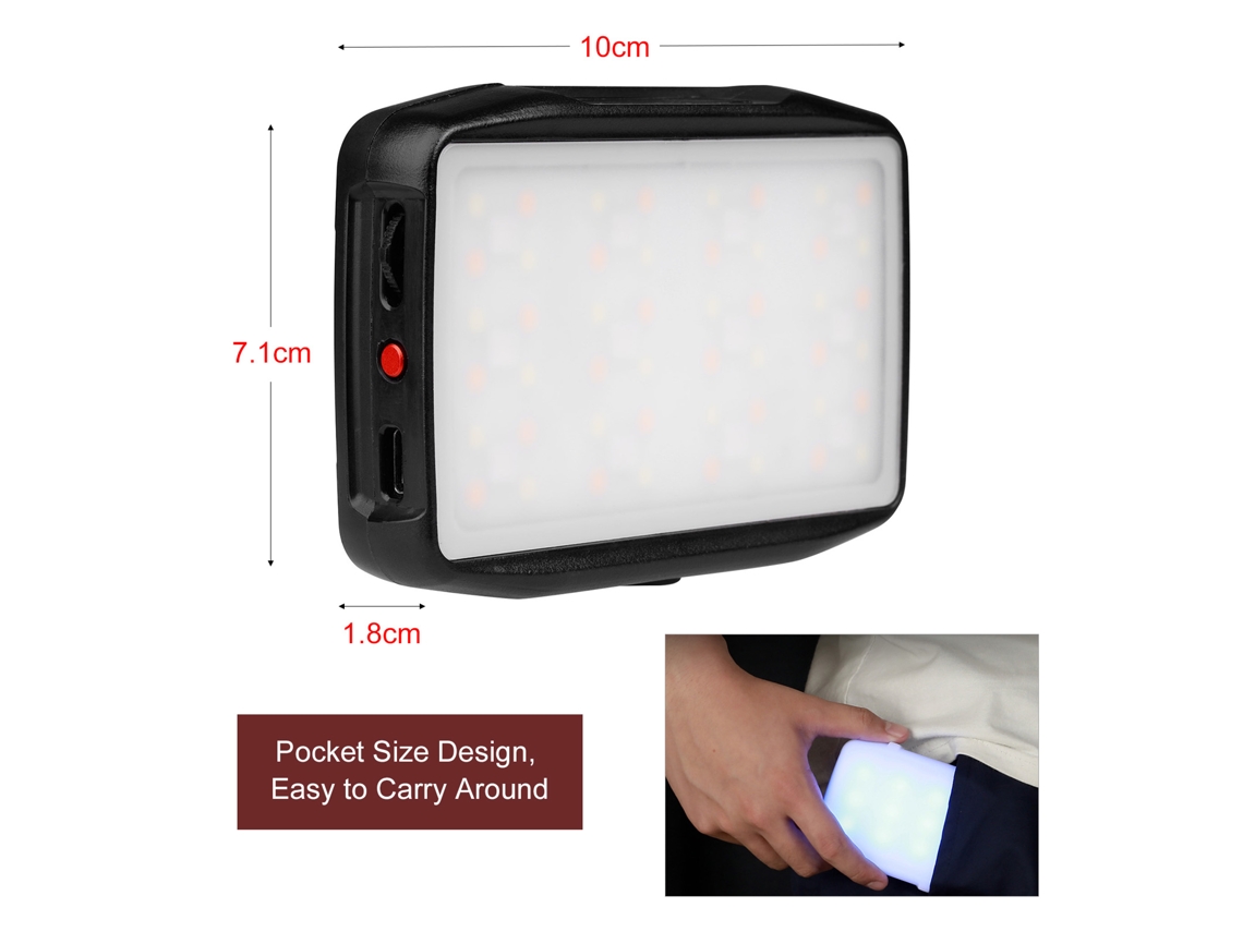 Mini luz LED RGB portátil para vídeo y fotografía, luz de relleno para cámaras DSLR.