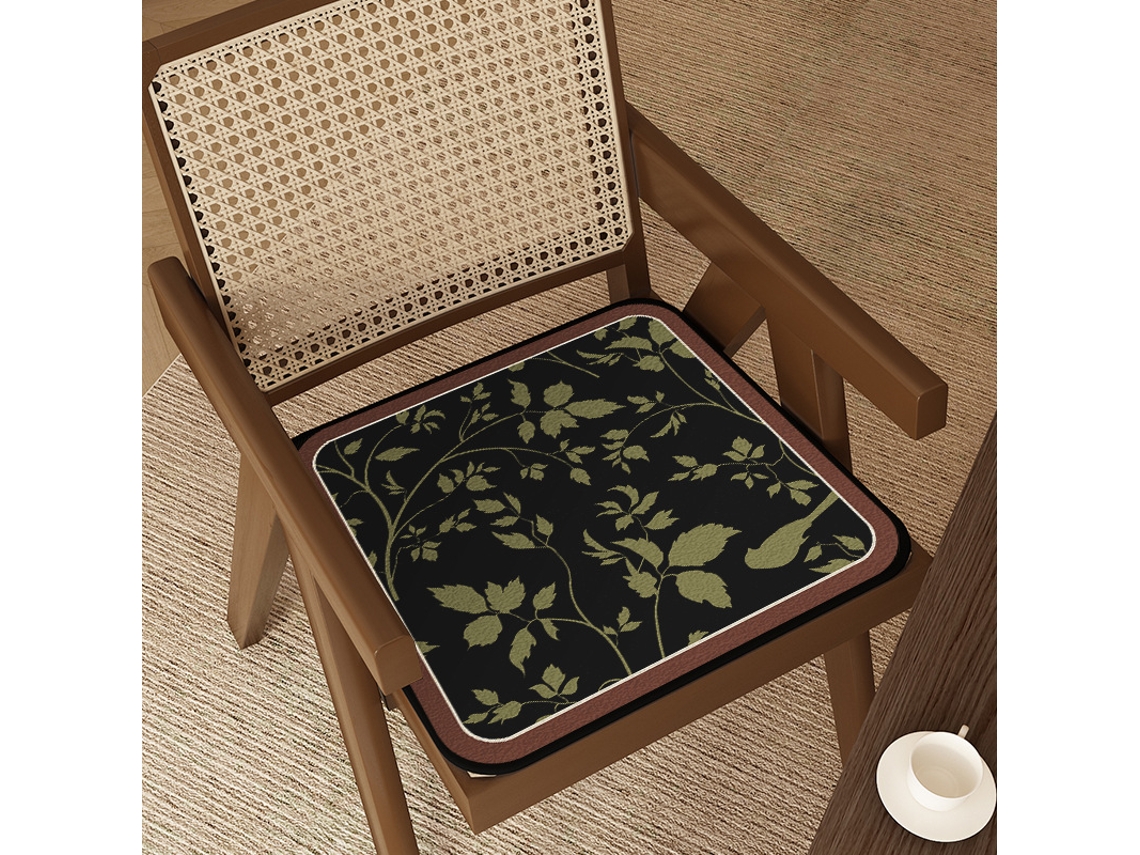 Cojín Antideslizante Para Asiento, Estilo Francés Romántico, Cuadrado, Juego De 2 Piezas 45×45cm (hojas Verdes) Czhhmart