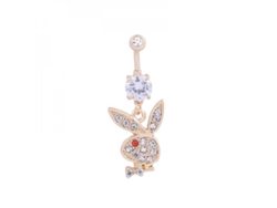 Pendientes decorativos de acero inoxidable con forma de ombligo, diseño de conejo, modelo 2026, para mujeres y niñas. Joyería corporal Hyf 9.