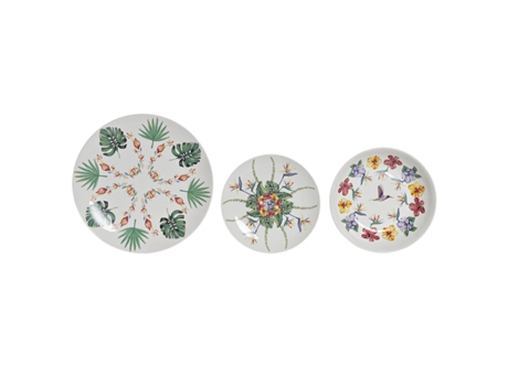 Set De Vajilla Dkd Home Decor Tropical Porcelana (18 Pcs)