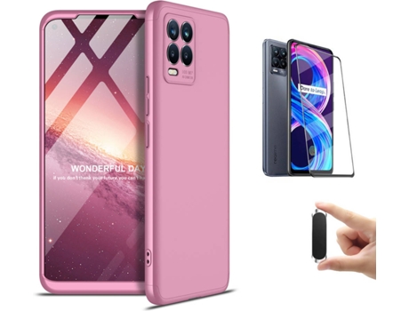 Carcasa + Protector + Soporte Realme 8 5G Slim Armor 360º Rosa BD-GK