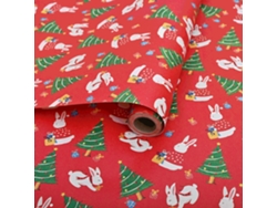 Papel de regalo navideño Eifson para Navidad y fiestas de invierno, 50 cm x 10 m (rojo)