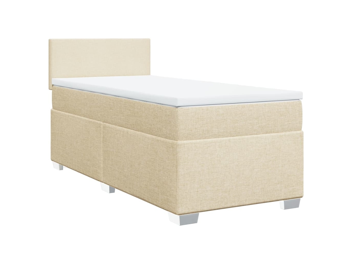 Maison Exclusive - Cama Box Spring Con Colchón Tela Color Crema 90x200 Cm