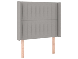 Maison Exclusive - Cabecero Con Orejas De Tela Gris Claro 103x16x118/128 Cm