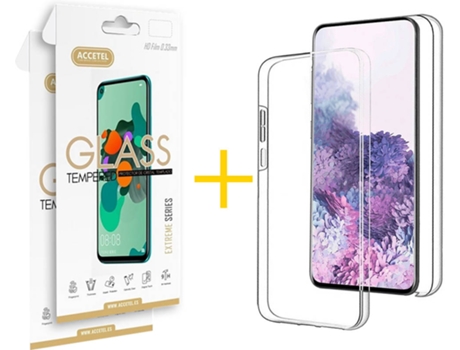 Carcasa + 2 Protectores de Pantalla para Samsung Galaxy S22 Plus 5G ACCETEL Transparente Claro