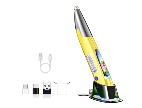 Ratón ENKERS RGB (Inalámbrico - 1600 dpi - Amarillo)