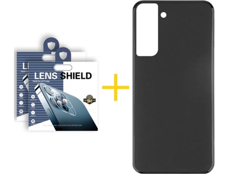 Carcasa + 2 Protectores de Cámara para Samsung Galaxy S21 5G SKYHE Negro