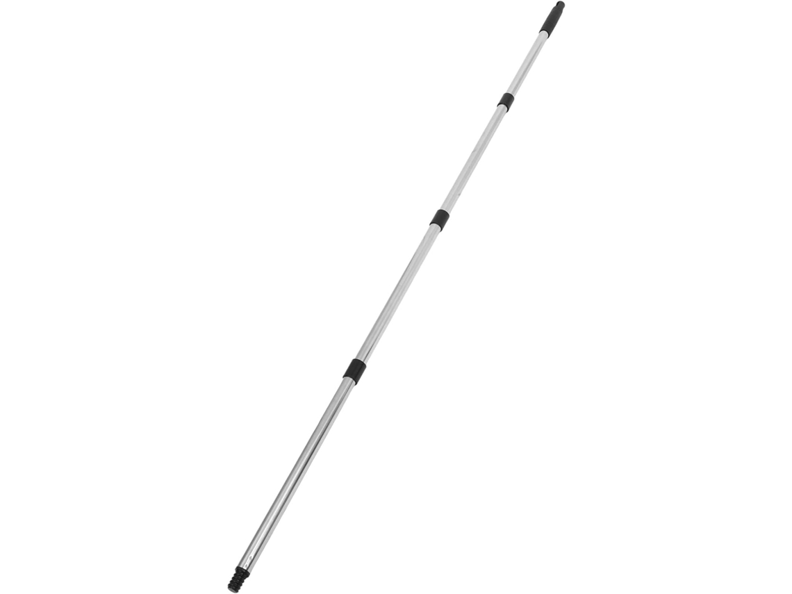 Mango Telescópico De Acero Inoxidable Para Escoba Con 4 Secciones Y Cabezal Roscado Negro.