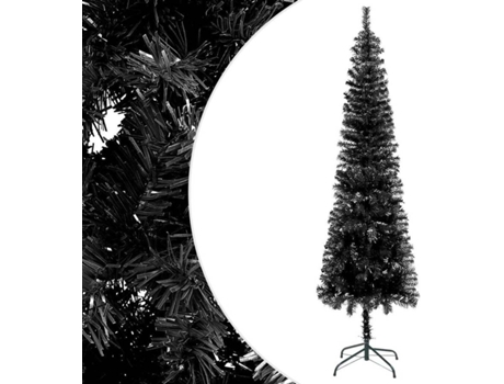 vidaXL Árbol de Navidad delgado negro 240 cm