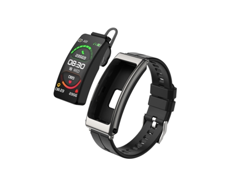 Smartwatch K13 1.14 '' Banda de silicona Auriculares desmontables Soporte Llamada Bluetooth (Negro Plata)