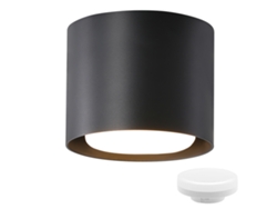 Foco LED negro redondo con relieve para techo, aluminio, 230 V, bombilla GX53 de 5 W y 3000 K, para dormitorio y pasillo. Nettlife