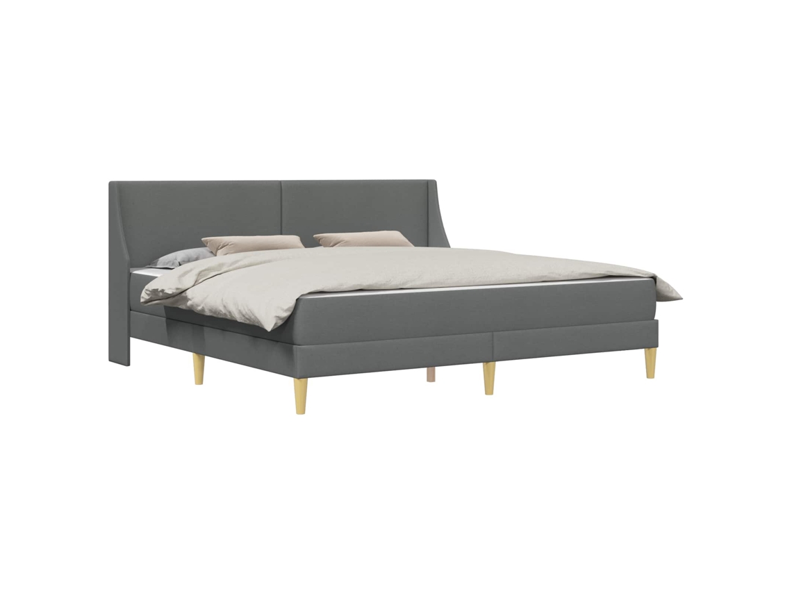 Maison Exclusive - Estructura De Cama Con Colchón Gris Oscuro 180 X 200 Cm Tela