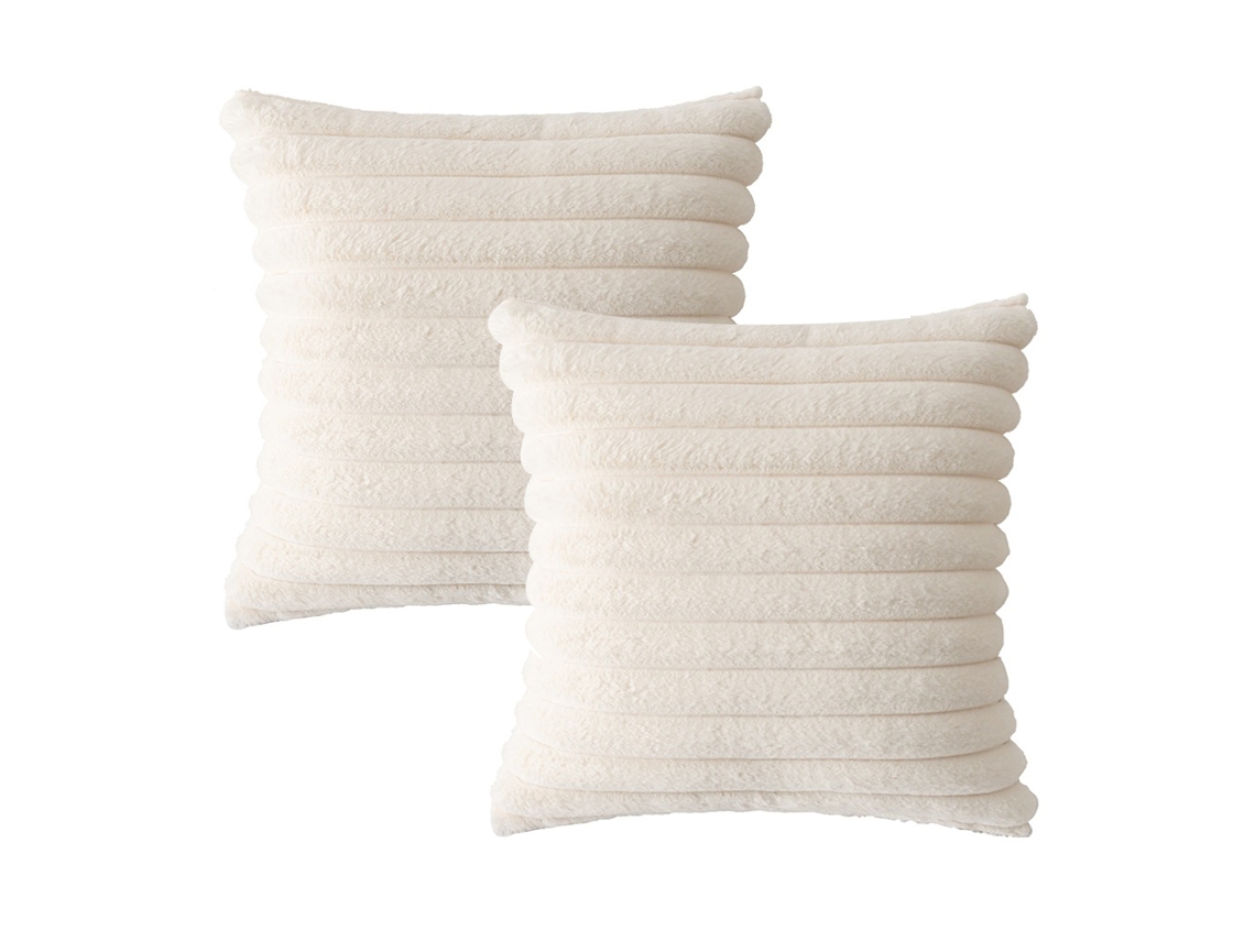 Juego De 2 Fundas De Almohada Decorativas De Felpa Suave, 45 X 45 Cm