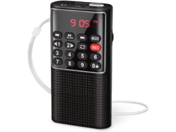 Radio Portátil Walkman Fm Con Grabadora, Ranura Para Tarjeta Sd, Batería Recargable Y Bloqueo Con Llave.