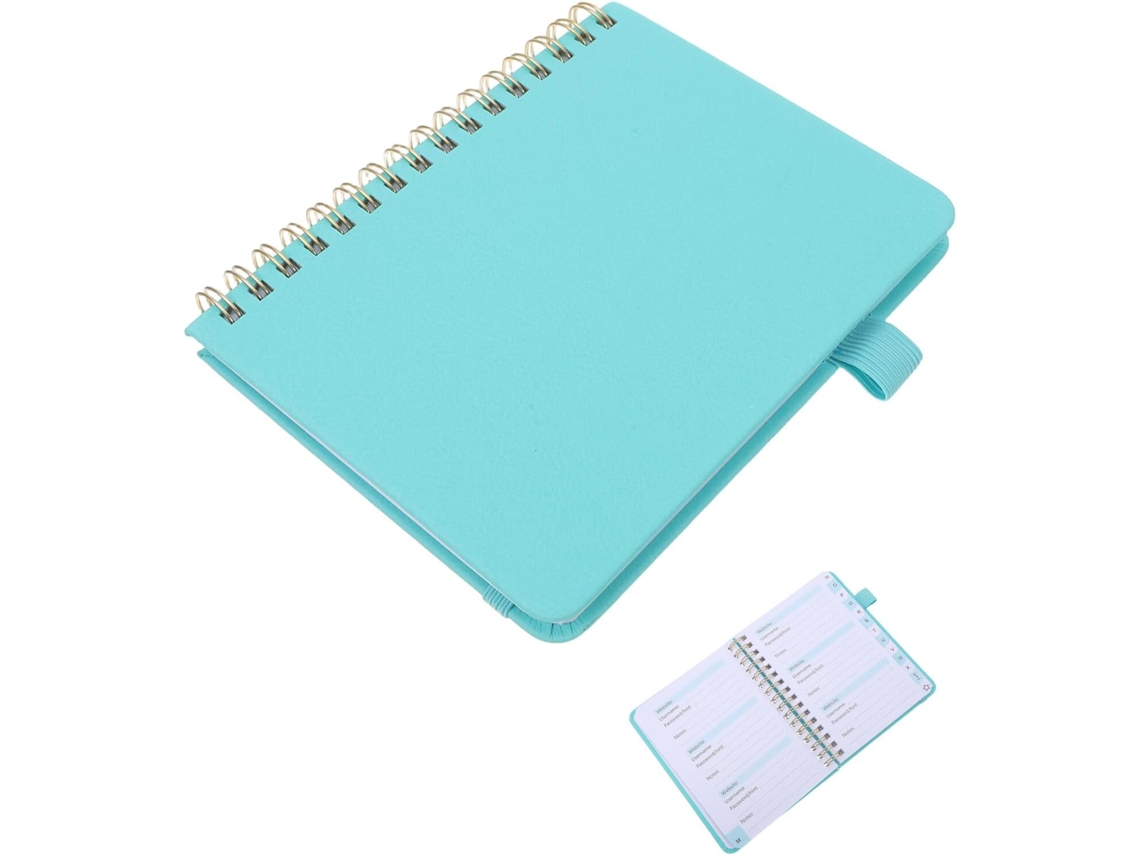 Cuaderno De Contraseñas A6 Azul Cielo Con Pestañas Alfabéticas, 56 Hojas/112 Páginas.