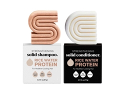 Kit De Champú Y Acondicionador En Barra Con Proteína De Arroz Para El Crecimiento Del Cabello - Sin Plástico Y Sin Residuos.