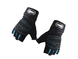 Guantes Sin Dedos Para Levantamiento De Pesas, Fitness Masculino, Ciclismo, Gimnasio, Protección De Muñeca, Azul Claro, Talla Mediana