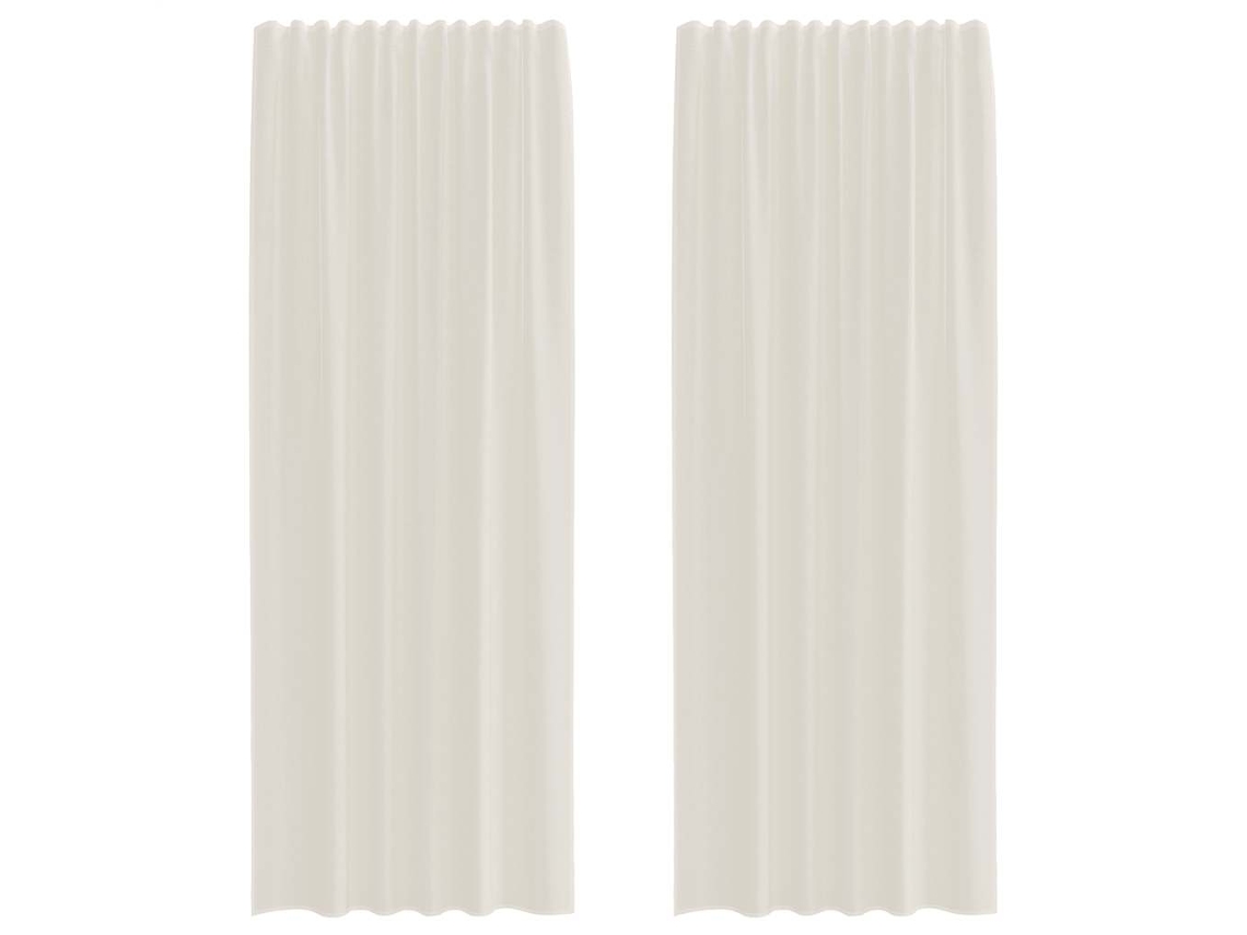 Maison Exclusive - Cortinas De Gasa Con Bolsillos Para Varillas 2 Uds. Crema