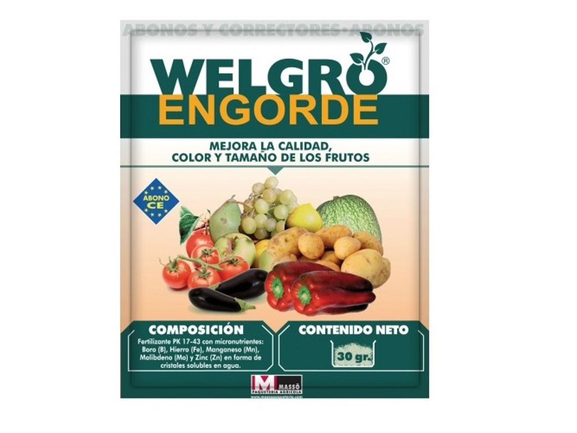 MASSÓ Welgro Engorde Aumenta Qualidade, Cor e Tamanho da Fruta Acima de 30 Gr