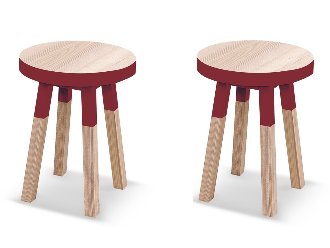 Banco MON PETIT MEUBLE FRANÇAIS de Madeira Maciça Assento 35 cm (2 unidades)