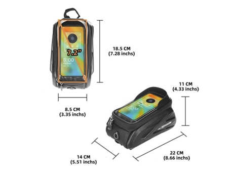 Bolsa Para Cuadro De Bicicleta, Bolsa Para Manillar, Bolsa Impermeable Para Teléfono Móvil Para Teléfonos Inteligentes De Hasta 6, 8 Pulgadas Con P...