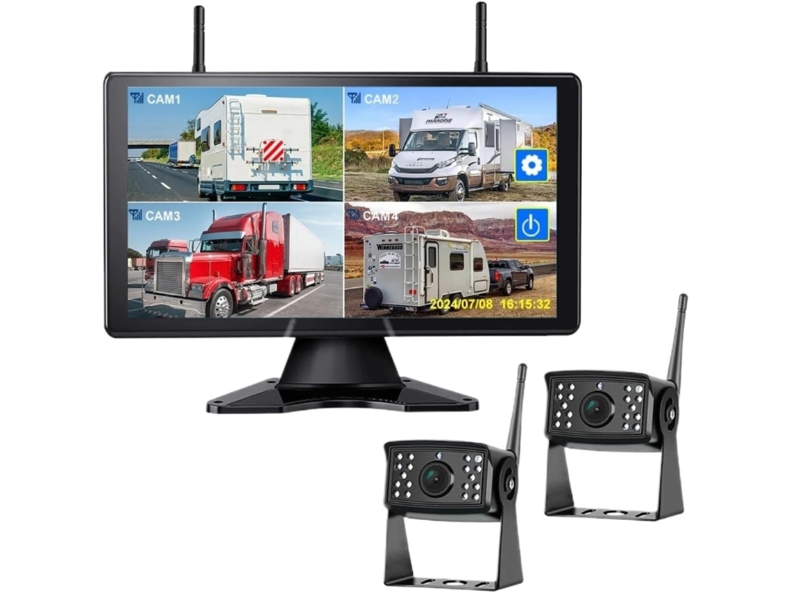 Monitor Digital Inalámbrico De Punto Ciego De 10 Pulgadas, Con Pantalla Táctil Y Cámara.