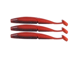 Ar36 3pcs Señuelo Artificial T Tail Gusano Suave 140mm 17g Accesorios Para Señuelos De Pesca Rojo Oscuro