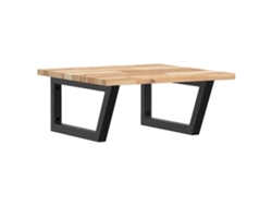 Estante de lavabo de pared acero y VIDAXL madera maciza de acacia