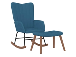 Silla mecedora VIDAXL Azul Terciopelo (61x78x98 cm)