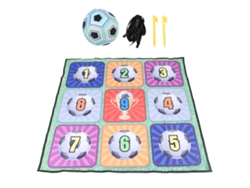 Jogo de futebol Rebe para crianças com bola e taco para praticar chutes, passes e arremessos, ideal para ambientes internos e externos.