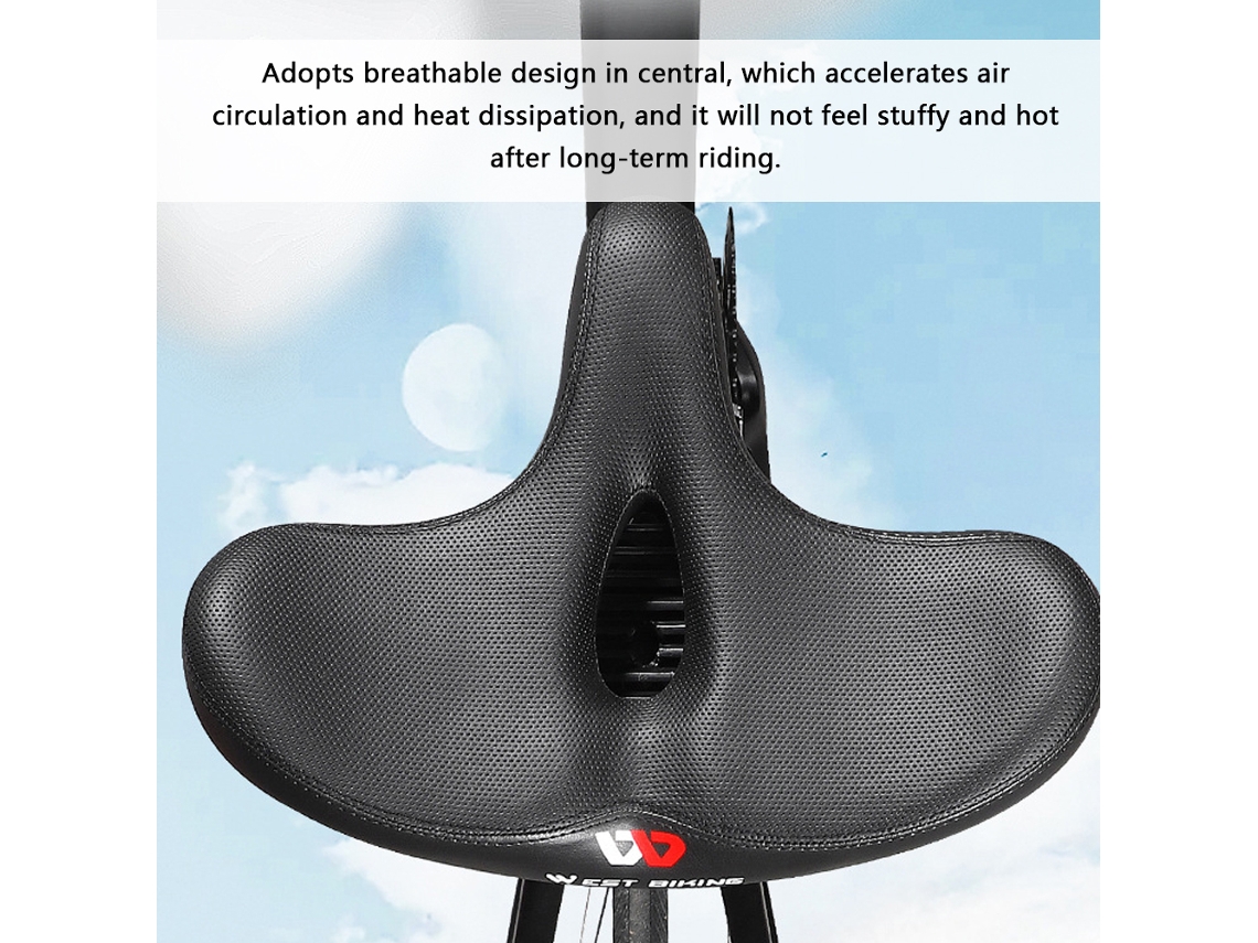 Sillín Ancho Y Cómodo Para Bicicleta West Biking Con Absorción De Impactos Para Bicicletas De Montaña Y De Carretera, Para Hombres Y Mujeres.