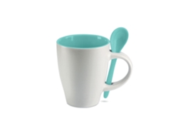 Taza Bicolor Con Cuchara 250 Ml
