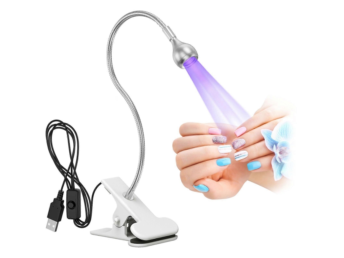 Lámpara UV para uñas de gel, lámpara LED USB giratoria de 3 W con clip de seguridad, LY EBIKE