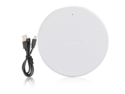 Cargador Inalámbrico Rápido De 5 W, Portátil, Compacto, De Plástico, Entrada De 5 V 2 A, Salida De 5 V 1 A, Blanco.