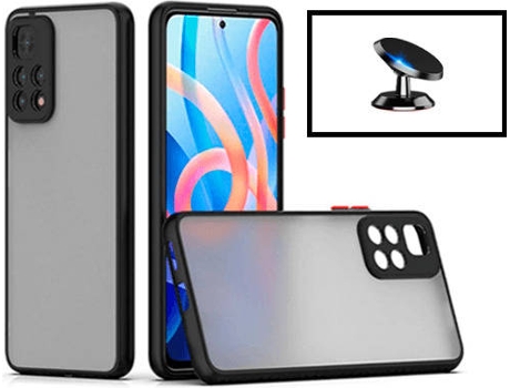 Kit Carcasa Trasera Protección Cámara + Soporte Magnético Xiaomi Redmi Note 11 GIFT4ME Negro