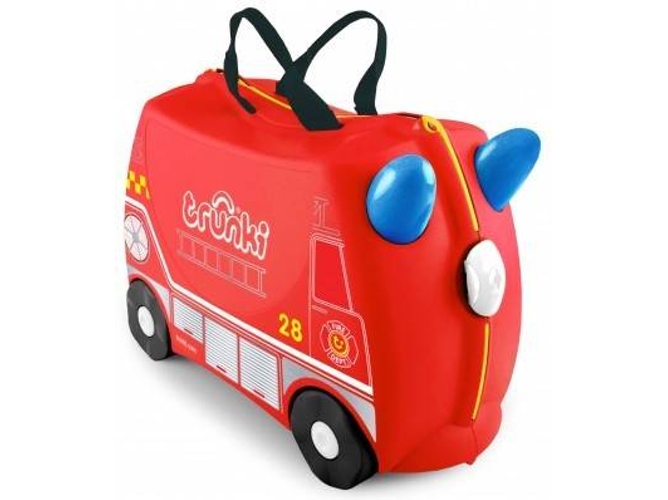 Maleta de Viaje Infantil TRUNKI Andador Camión de Bomberos Rojo (46x20x31cm - 18 L)