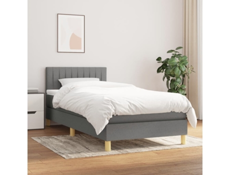 Cama con somier VIDAXL (Gris - Tela - 203 x 90 x 88 cm)