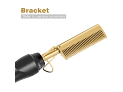 Peine eléctrico para el cabello rizado, peine de cobre, seco y húmedo, de doble uso, para el cabello rizado, para el hogar, rizado, recto, multifuncional, peine con flequillo