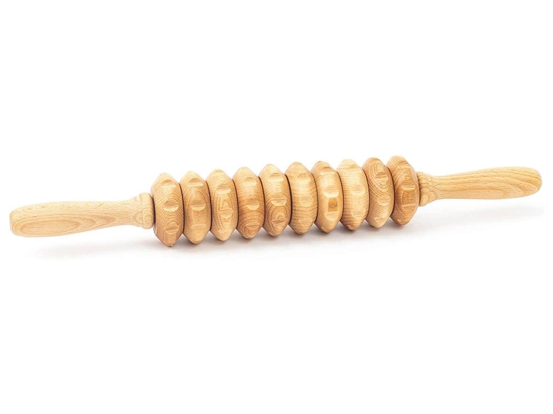 Rodillo de masaje corporal de madera para celulitis y drenaje linfático Maderoterapia TUULI