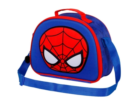 Spiderman Bobblehead-Bolsa Portamerienda 3D, Azul