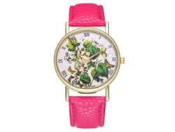 Reloj De Pulsera Analógico De Cuarzo Con Esfera Redonda, Rosa Claro, Estilo Moderno.