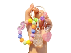 Pulseira De Celular Com Pingente De Corujas E Miçangas, Chaveiro Anti-perda Para Celular, Bolsa E Chaves.